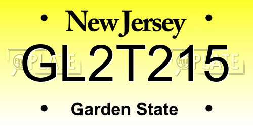 GL2T215 New Jersey License Plate