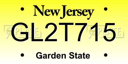 GL2T715 New Jersey License Plate