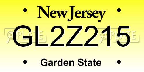 GL2Z215 New Jersey License Plate