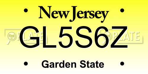 GL5S6Z New Jersey License Plate