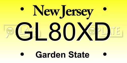 GL80XD New Jersey License Plate