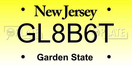 GL8B6T New Jersey License Plate