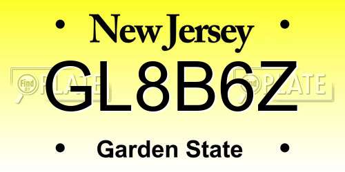 GL8B6Z New Jersey License Plate