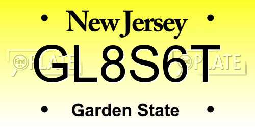 GL8S6T New Jersey License Plate