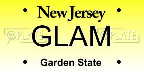 GLAM New Jersey License Plate
