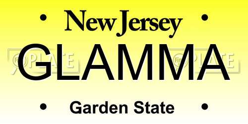 GLAMMA New Jersey License Plate