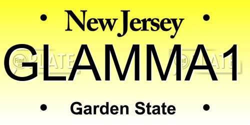 GLAMMA1 New Jersey License Plate