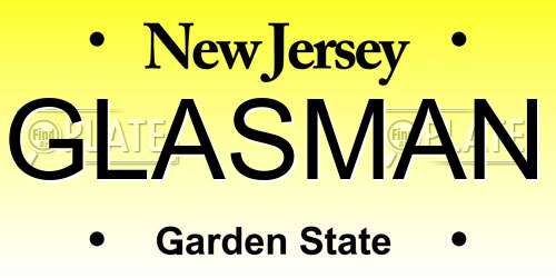 GLASMAN New Jersey License Plate