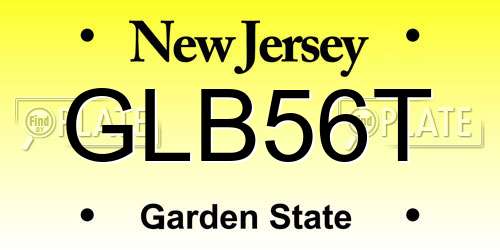 GLB56T New Jersey License Plate