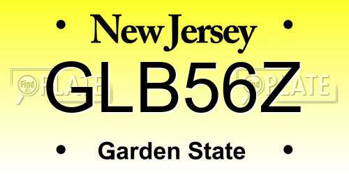 GLB56Z New Jersey License Plate