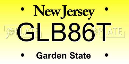 GLB86T New Jersey License Plate