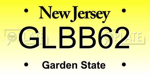 GLBB62 New Jersey License Plate