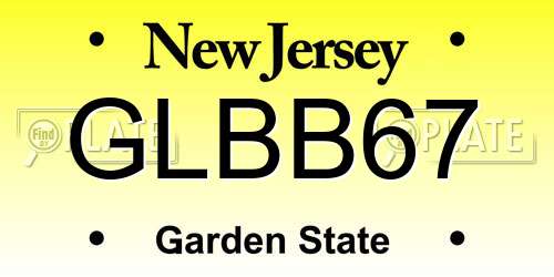 GLBB67 New Jersey License Plate