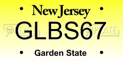 GLBS67 New Jersey License Plate