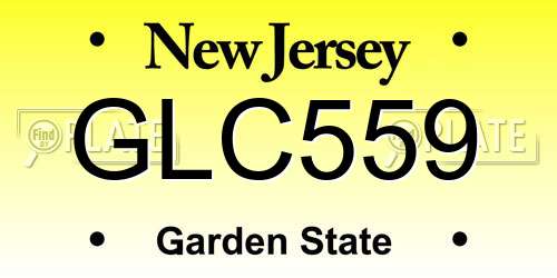 GLC559 New Jersey License Plate