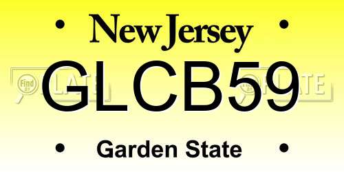 GLCB59 New Jersey License Plate