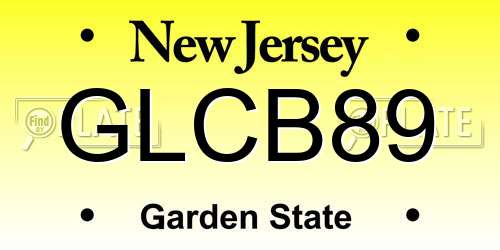 GLCB89 New Jersey License Plate