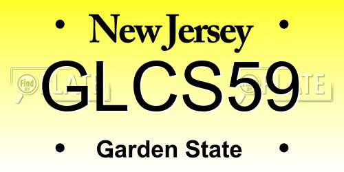 GLCS59 New Jersey License Plate