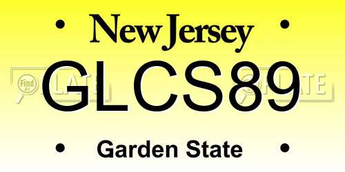 GLCS89 New Jersey License Plate