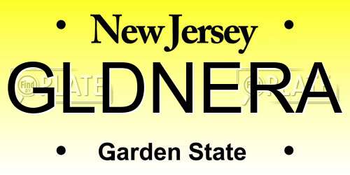 GLDNERA New Jersey License Plate