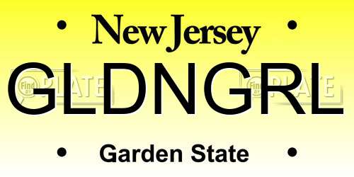 GLDNGRL New Jersey License Plate