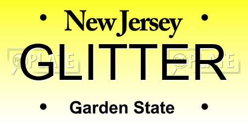 GLITTER New Jersey License Plate