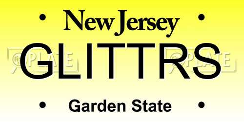 GLITTRS New Jersey License Plate