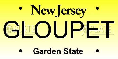 GLOUPET New Jersey License Plate