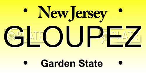 GLOUPEZ New Jersey License Plate