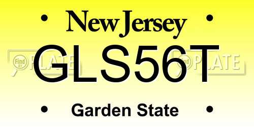 GLS56T New Jersey License Plate