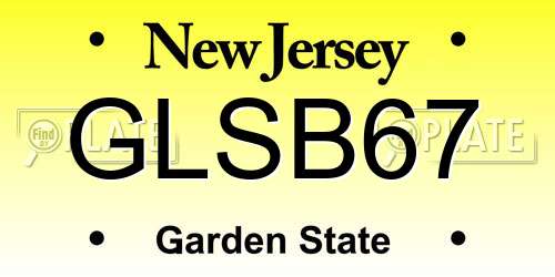 GLSB67 New Jersey License Plate