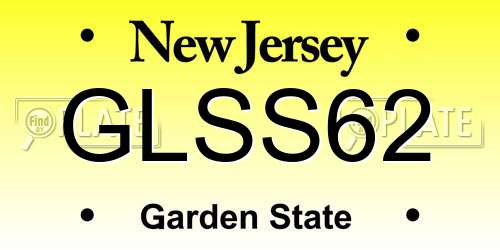 GLSS62 New Jersey License Plate