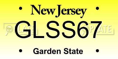 GLSS67 New Jersey License Plate
