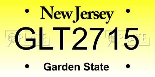 GLT2715 New Jersey License Plate