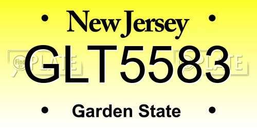 GLT5583 New Jersey License Plate