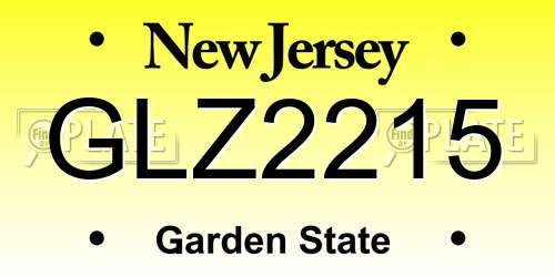 GLZ2215 New Jersey License Plate
