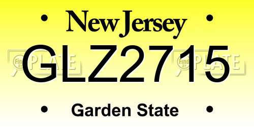 GLZ2715 New Jersey License Plate