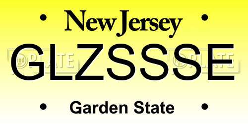 GLZSSSE New Jersey License Plate