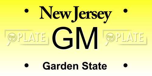 GM New Jersey License Plate