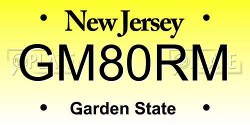 GM80RM New Jersey License Plate