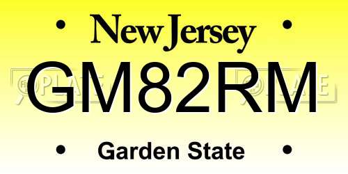 GM82RM New Jersey License Plate