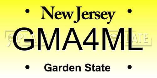 GMA4ML New Jersey License Plate