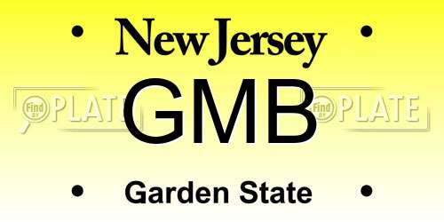 GMB New Jersey License Plate