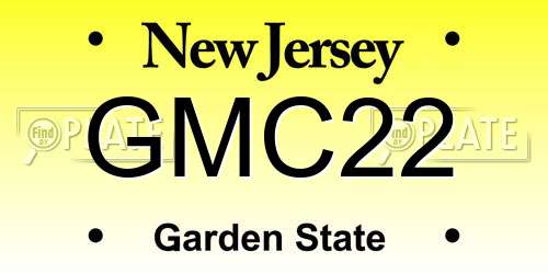 GMC22 New Jersey License Plate