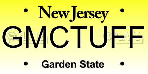 GMCTUFF New Jersey License Plate