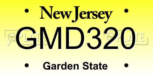 GMD320 New Jersey License Plate