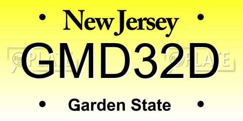 GMD32D New Jersey License Plate
