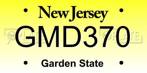 GMD370 New Jersey License Plate