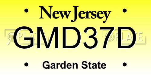GMD37D New Jersey License Plate