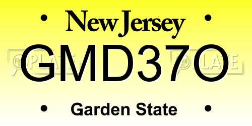 GMD37O New Jersey License Plate
